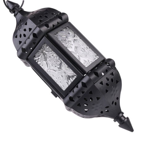 GARDEN KNIGHT™ Moroccan Iron Hanging Glass Lanterns